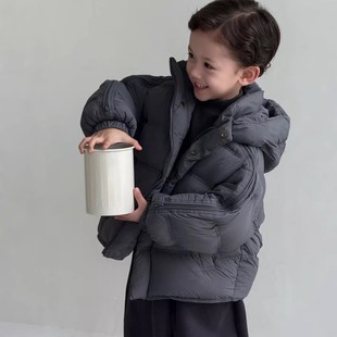 法国男童羽绒服儿童外套冬装新款痞帅爆款上衣宝宝加厚炸街衣服暖