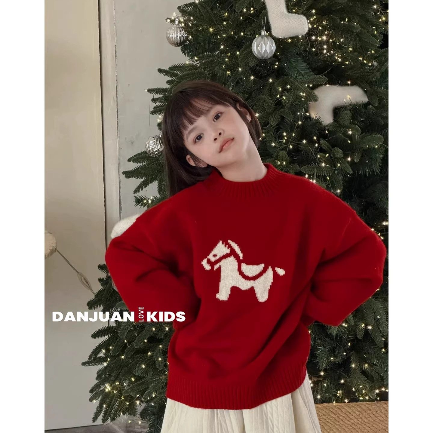 法国2026秋冬季新款男女童红色毛衣中大童新年儿童加厚针织衫年服,童装/婴儿装/亲子装,套装,淘宝优惠券,粉丝福利购,淘宝优惠卷