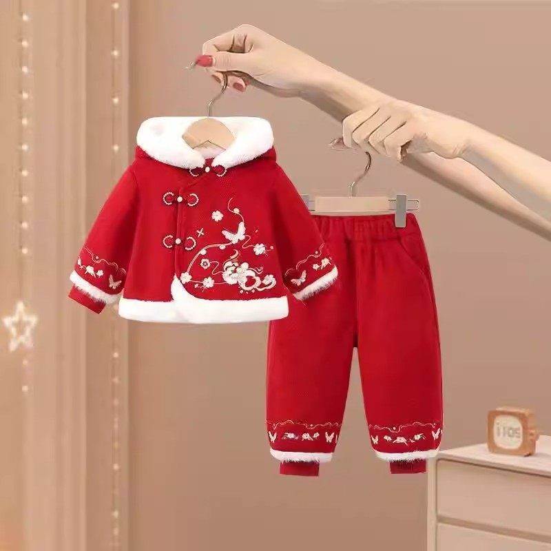 法国婴儿衣服冬季加绒中式唐装汉服外套棉袄套装女宝宝过年拜年服,童装/婴儿装/亲子装,套装,淘宝优惠券,粉丝福利购,淘宝优惠卷