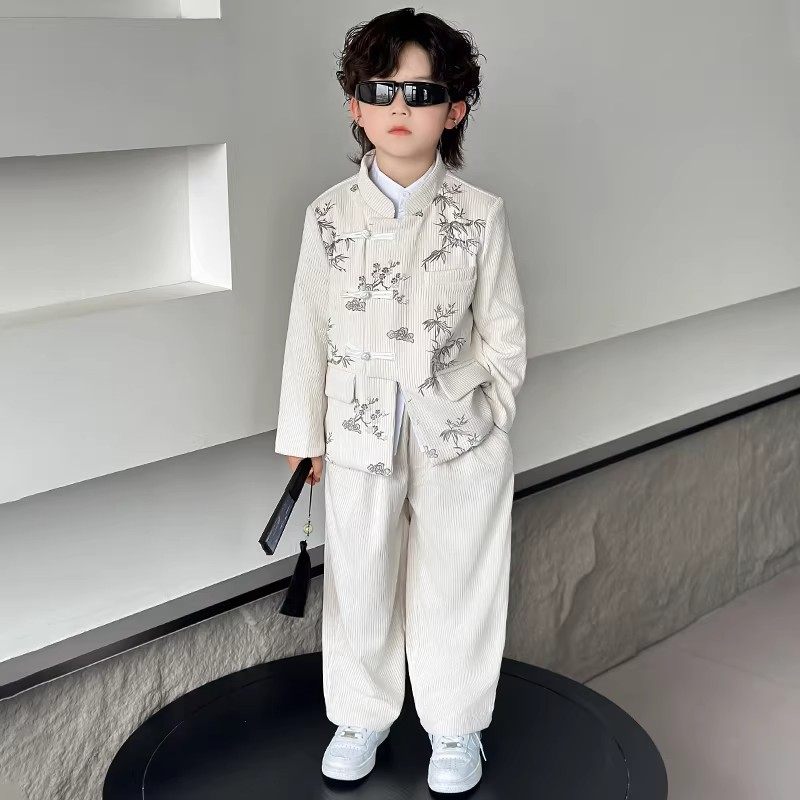 法国男童新中式唐装国风汉服套装儿童复古立领中山装主持人演出服,童装/婴儿装/亲子装,套装,淘宝优惠券,粉丝福利购,淘宝优惠卷