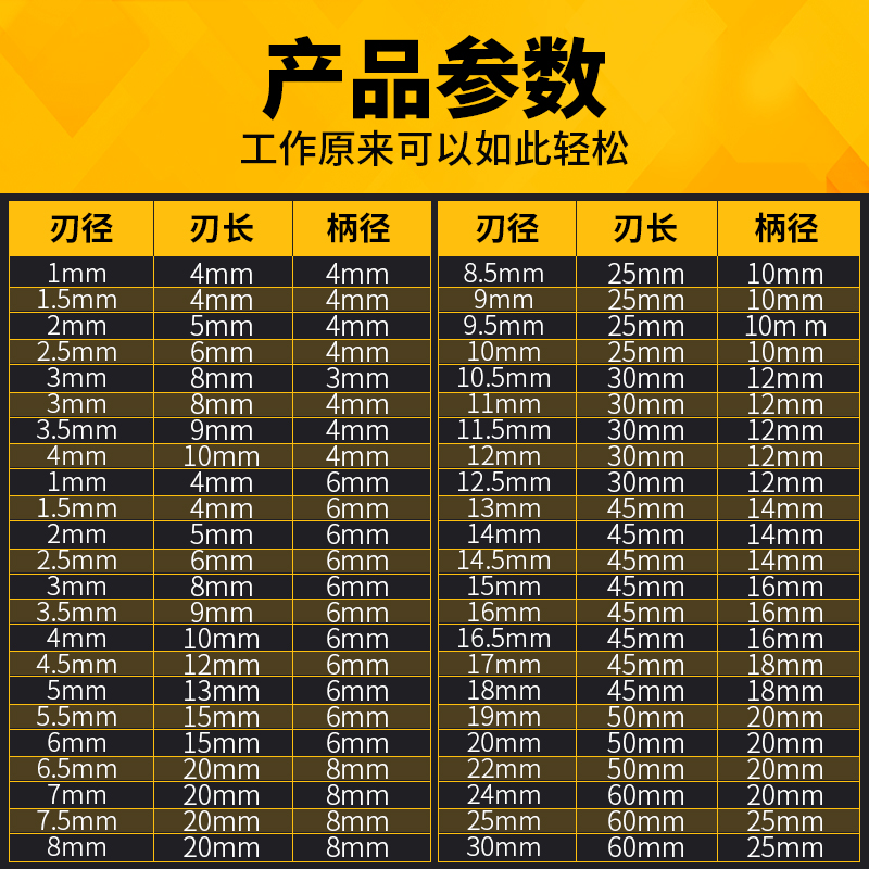 55度钨钢四刃平底铣刀数控CNC锣刀1硬质合金2立铣K刀3 4 5 6 7 8m