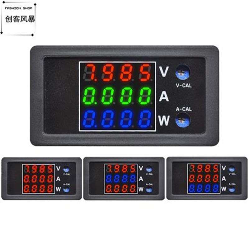 DC0-100V 10A直流电压电流表数显双显4位高精度功率电表数字表头