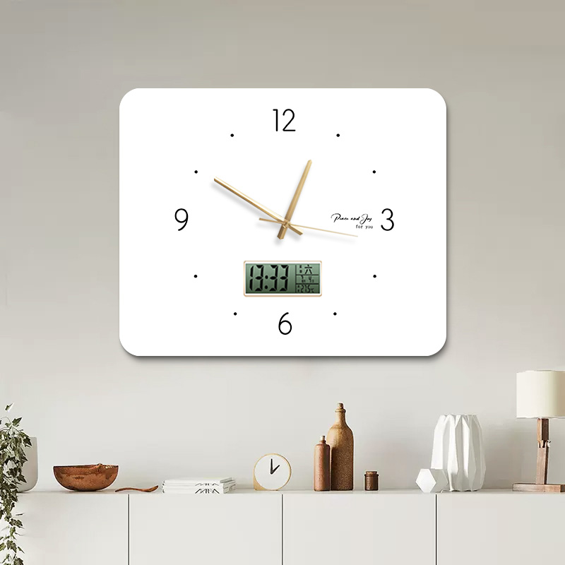 电表箱装饰画带钟表简约配电箱弱电闸遮挡万年历电子钟挂画免打孔