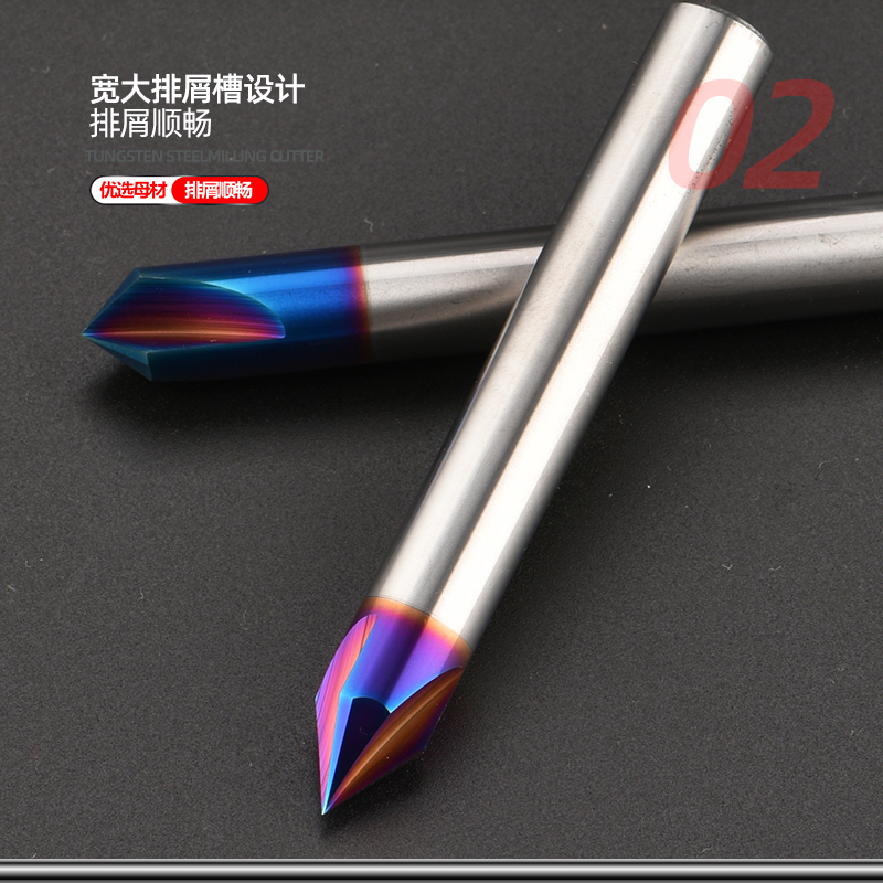 65高硬度c三刃倒角刀直槽合金钨钢铣刀60/90/120角度不锈钢倒角钻