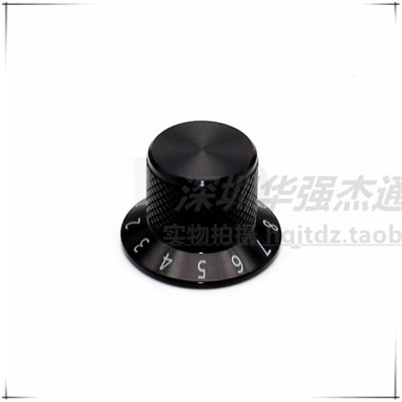 全铝合金实芯草帽型25X17带箭头数字刻度电位器开关盖帽旋钮6mm孔