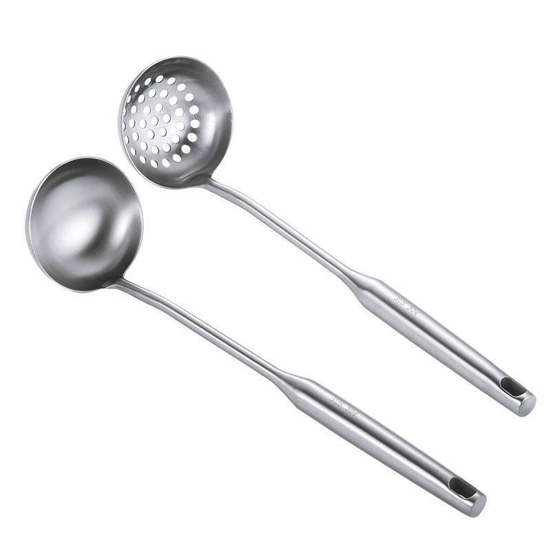 304不锈钢火锅勺漏勺套装厨房家用盛汤稀饭勺子防烫大号汤勺长柄