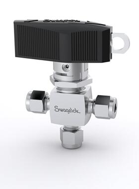 世伟洛克SS-43GXS4-LL不锈钢3通球阀1/4 in.卡套管接头0.90Cv 40G