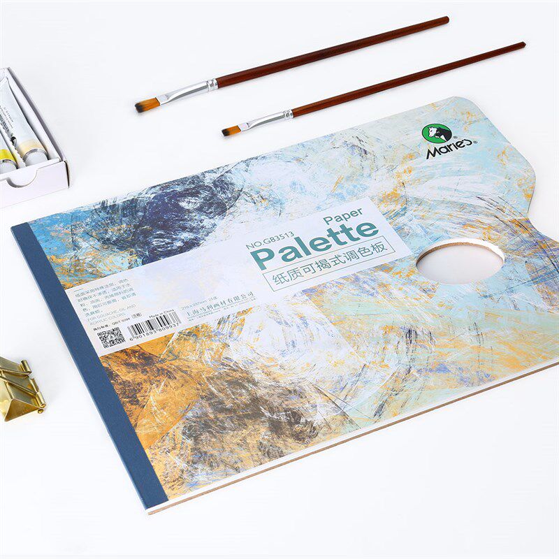 马利可揭式免洗型一次性调色纸美术生调色板纸x油画丙烯水粉颜料