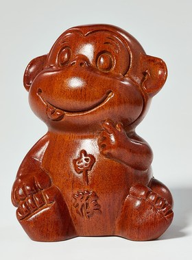 速发木雕十二生肖摆件全套三合鼠牛虎兔龙蛇马羊猴鸡狗猪实木一套