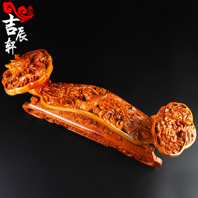 速发桃木如意家居摆件木福摆设工禄龙凤牡丹百雕客厅家居福艺品礼
