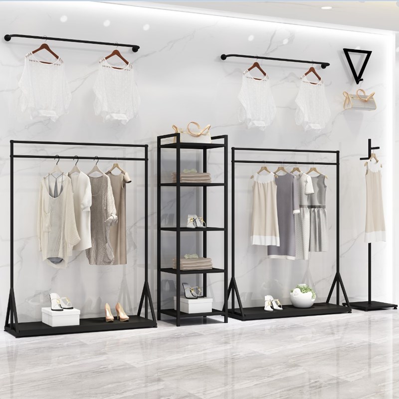 速发服装店展挂架上墙壁挂侧服架子衣架落地式男装店正挂货架衣示