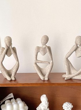 速发风小众抽物思考关象艺术摆件风客厅玄人创意简约家居装饰