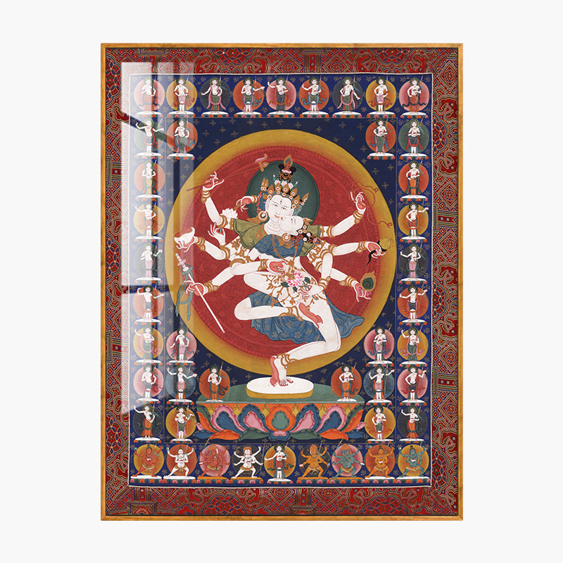 速发南海观自在菩萨唐卡挂画千手千眼观音大士壁画四臂观音装饰画