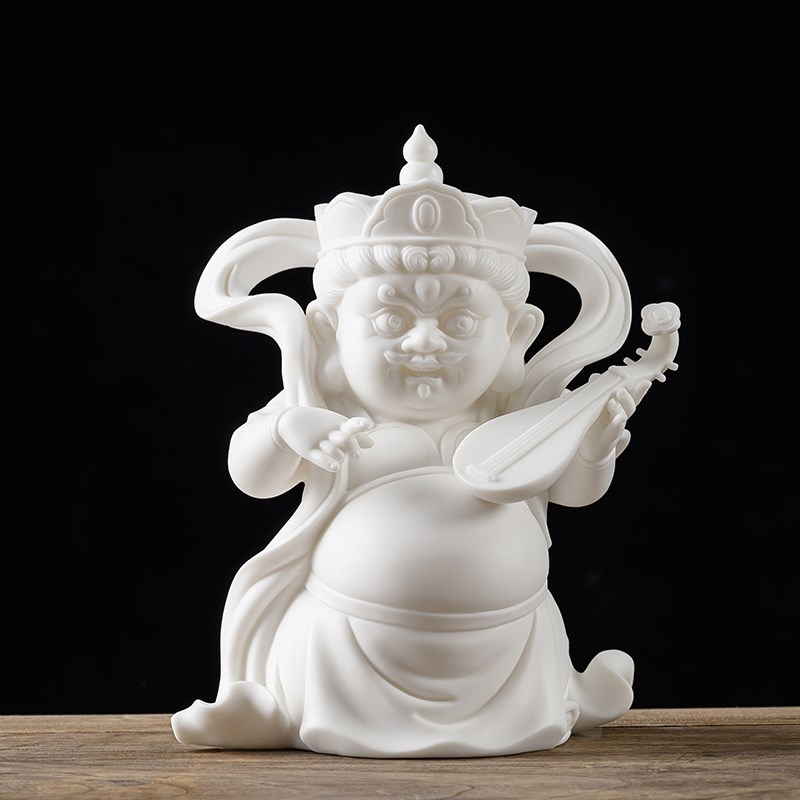 速发德化陶瓷四大天王神像四刚摆件持国增长多闻广目天王佛像家用