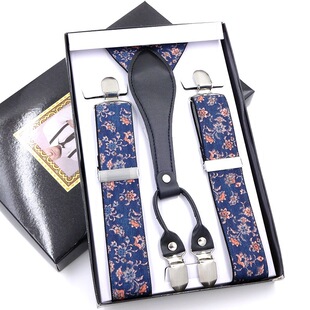 带男式 男士 背带夹老人吊裤 吊带西裤 胖人松紧肩带四夹花色 背带男款