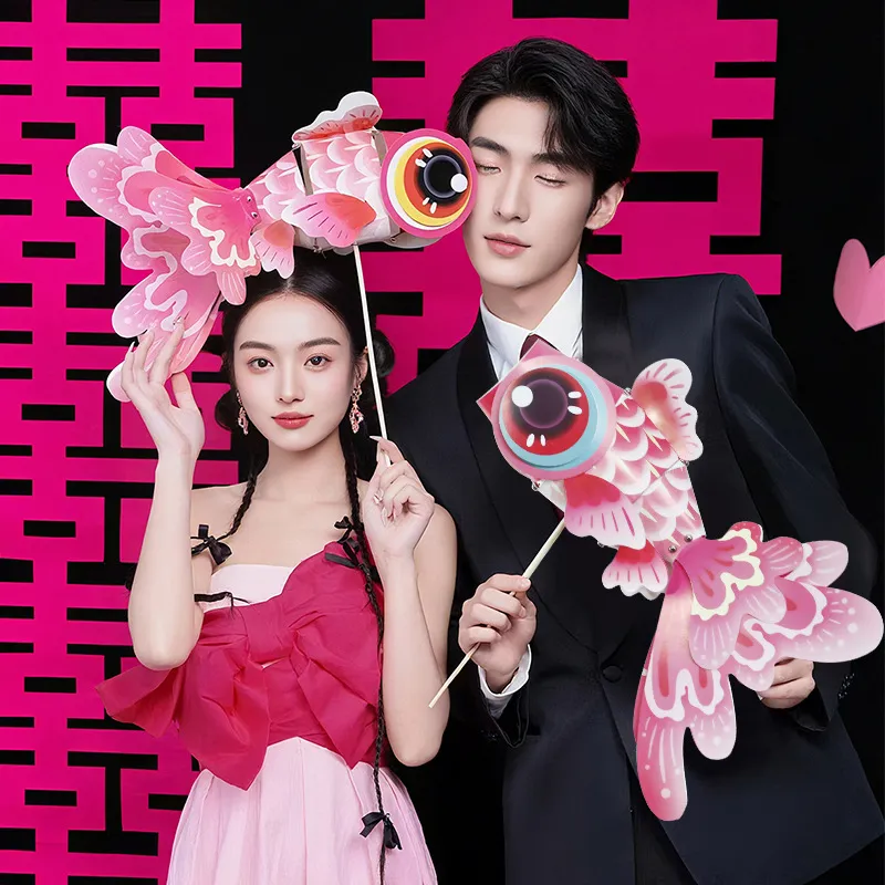 金鱼锦鲤结婚拍照道具新娘晨袍手持灯笼创意婚礼伴娘接亲婚庆用品