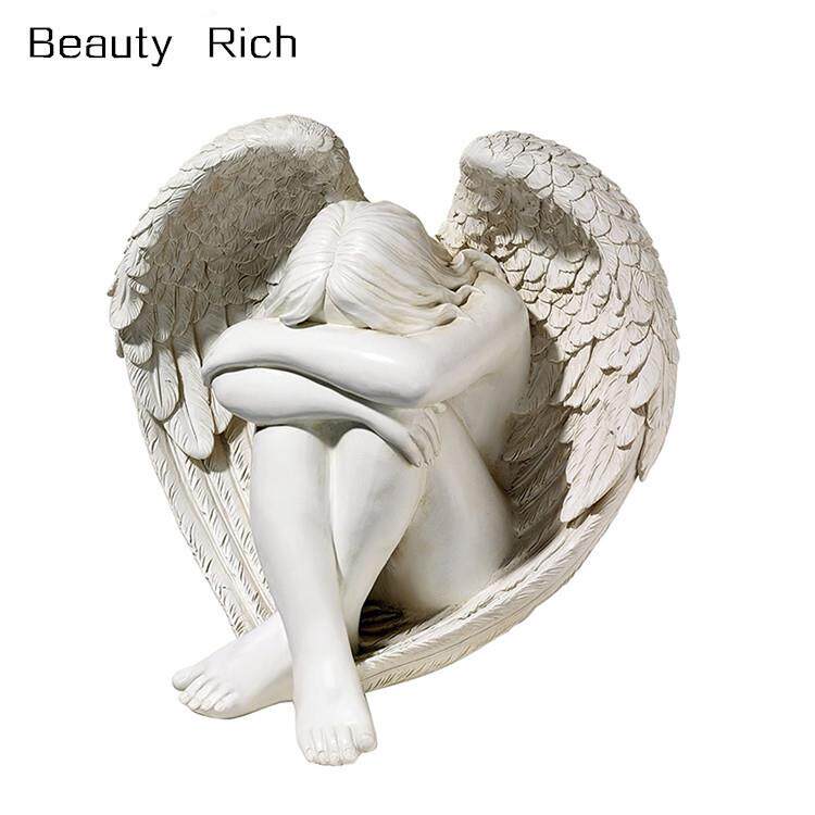 树脂花仙子天使摆件跨境工艺品雕像创意装饰品花园微景观天使雕塑