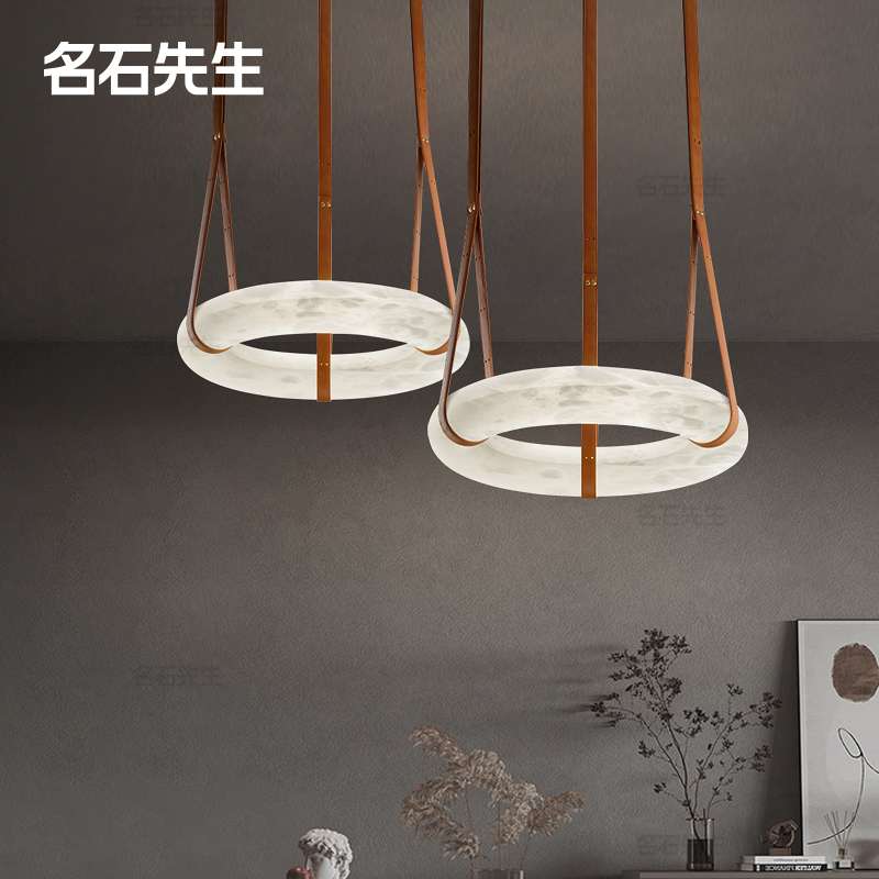 后现代简约设计师款客厅餐厅吊灯天然云石灯轻奢样板房卧室灯具