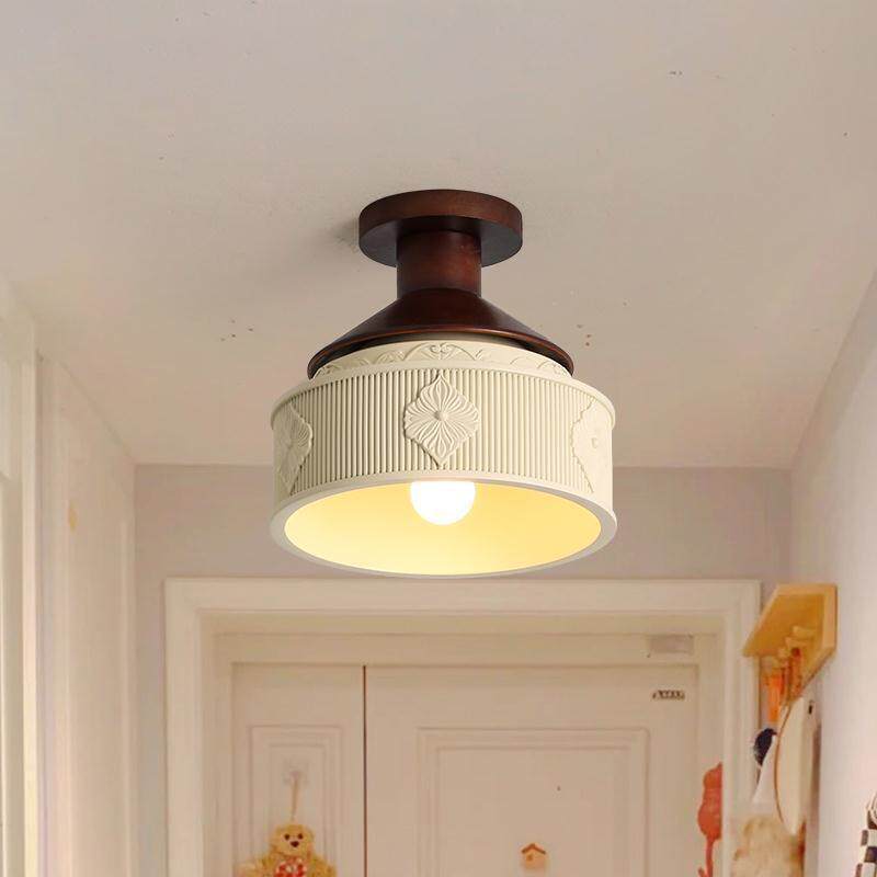 中古风阳台玄关走廊茶室民宿过道树脂雕花绝美复古创意装饰吸顶灯