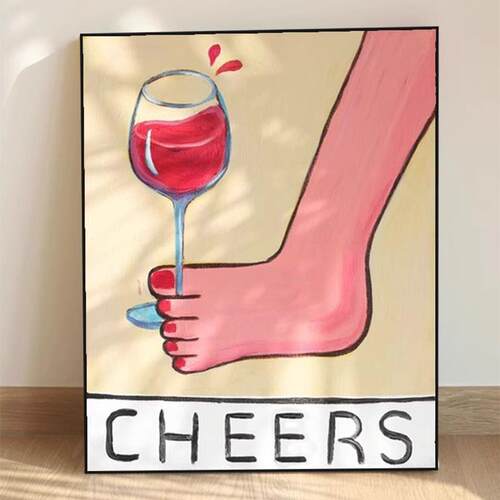《Cheers》十元尼美庄毅小众挂画小众艺术客厅卧室创意房间装饰画