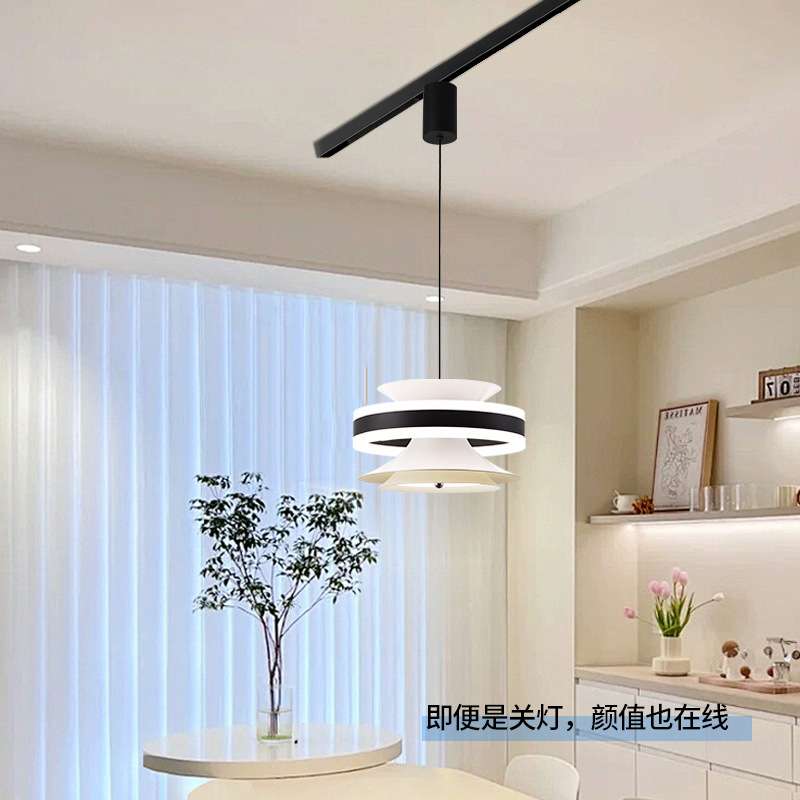 全光谱简约个性环形创意家用装修餐厅可滑动升降餐桌灯极简护眼灯