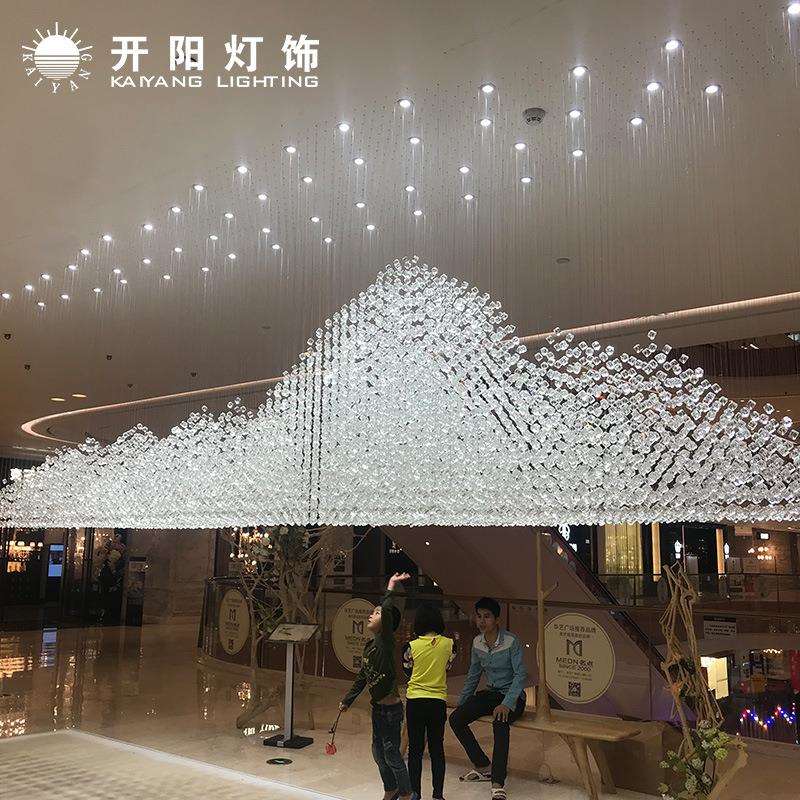 酒店售楼部宴会厅枫叶树叶琉璃玻璃小鸟蝴蝶石头吊件挂件吊灯厂家