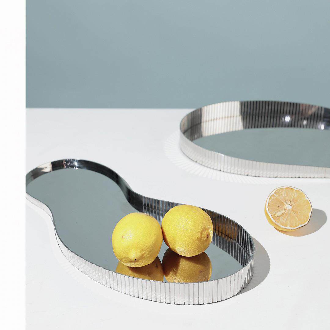 简约现代轻奢金属脚掌托盘样板房间客厅书房茶几入门玄关收纳摆件