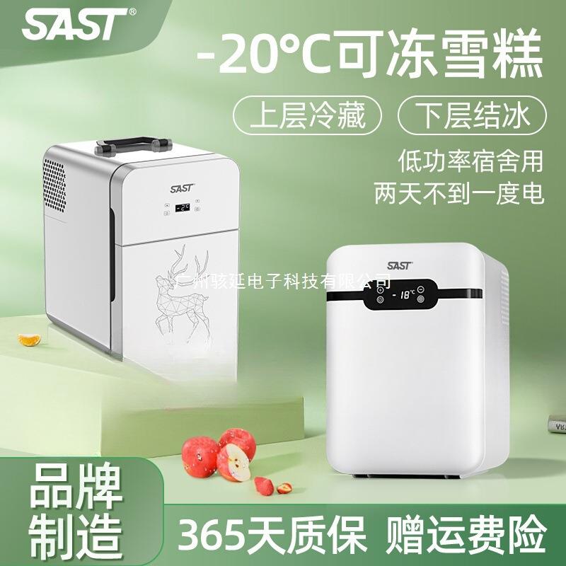 SAST车载迷你小冰箱宿舍出租房小型母乳单人用冷藏箱车家两用