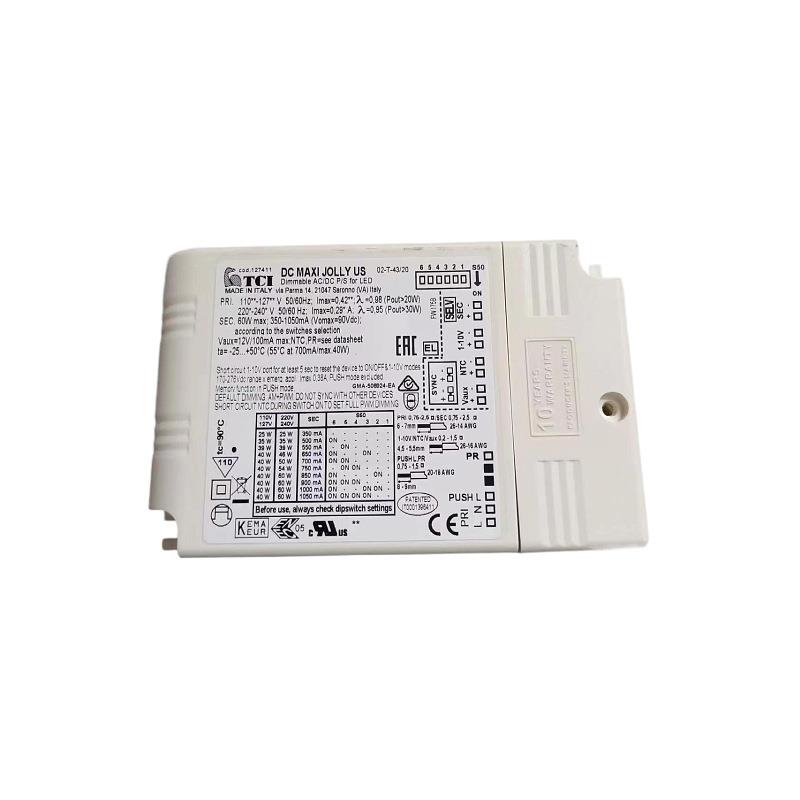 意大利TCI欧洲拨码0 1-10V 60W调光无频闪电源MAXI JOLLY US 60W