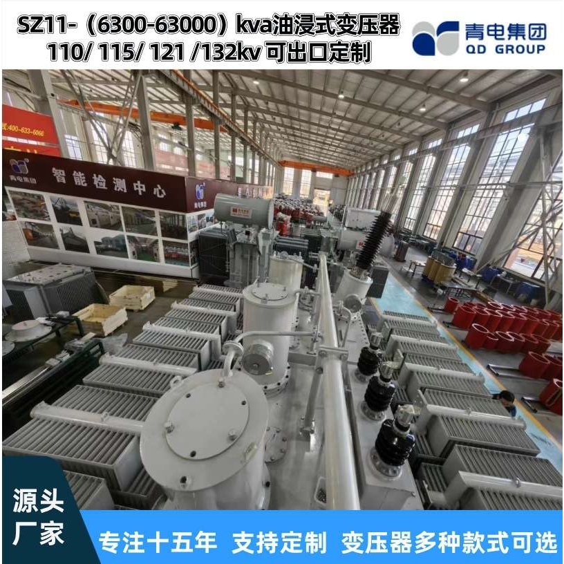 青电变压器厂  SZ20- 6300 25000 63000KVA/110kv油浸式主变压器