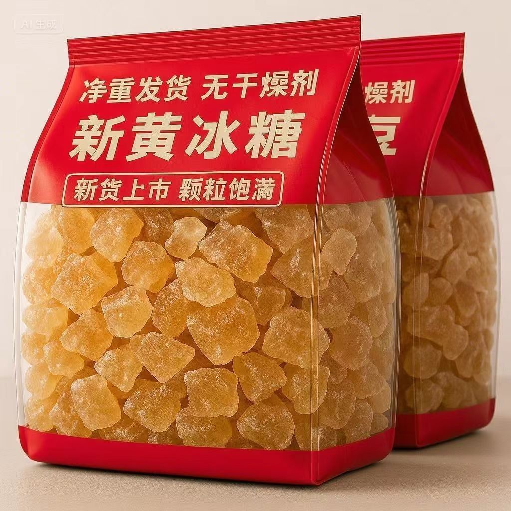 广西黄冰糖5斤甘蔗熬制老冰糖小颗粒多晶冰糖批发1斤厨房食用糖