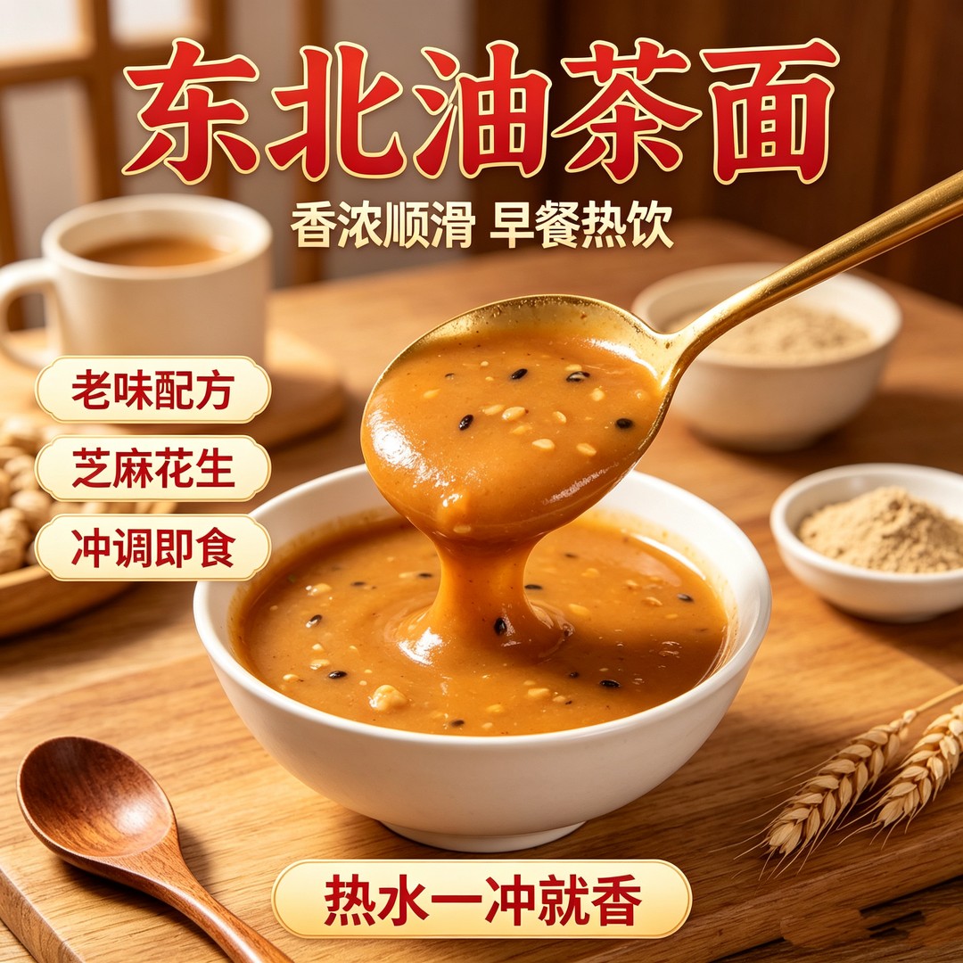 现炒老式油茶面东北特产老式油茶面五仁手工油炒面早餐零食有蔗糖