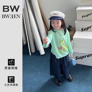 女童t恤春秋款 韩系女宝宝洋气甜美可爱印花长袖 儿童百搭上衣秋季