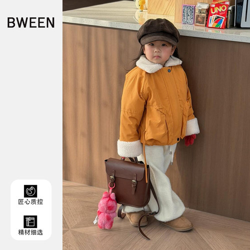 女童外套冬季2025新款女宝宝 加绒、翻领、外套K25122324GP