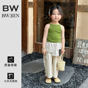 洋气时髦吊带短袖 女童背心夏季 韩版 新款 儿童上衣夏天 女宝宝轻薄款
