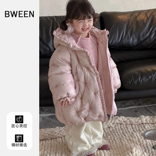 女童羽绒服冬季2025新款女宝宝过膝长款连帽加厚保暖儿童外套冬天