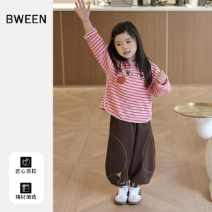 女童长袖t恤春款2026新款洋气儿童韩版女宝宝时髦百搭条纹上衣春