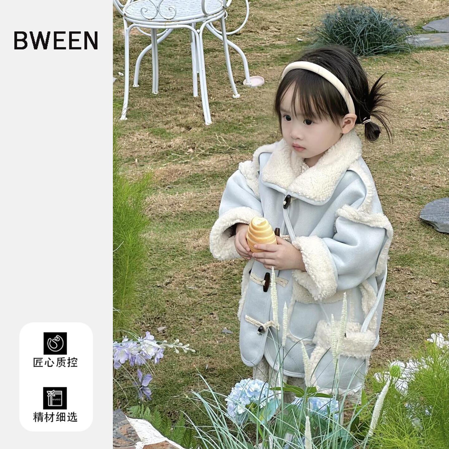 上身出乎意料的女童外套