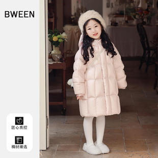 女童羽绒服冬季2025新款女宝宝韩版加厚保暖中长款儿童外套冬天