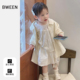 式 洋气宝宝软糯双层翻领儿童宽松衬衫 风衣潮 2026新款 女童外套春季