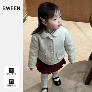 女童春款外套2026新款洋气儿童韩版女宝宝小香风时髦翻领上衣春季