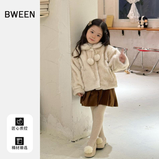 女童外套冬季2025新款女宝宝韩版时尚毛绒加厚保暖儿童上衣冬天