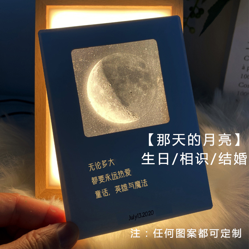 出生那天月亮定制贺卡用心的礼物
