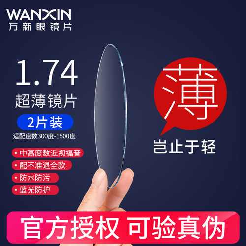 万新超薄防蓝光辐射眼镜片