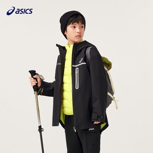 亚瑟士童装儿童外套秋冬新款男童女童三防透气黑色风衣连帽外套