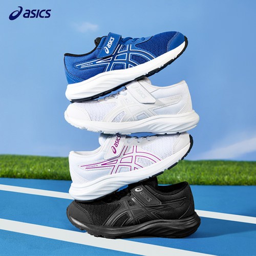 亚瑟士春秋透气魔术贴运动鞋