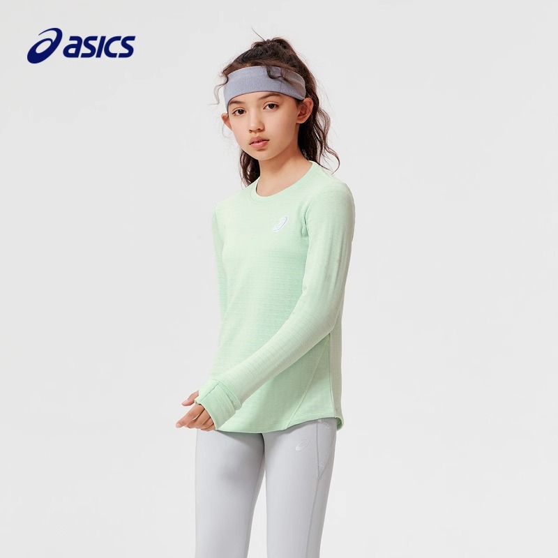 亚瑟士运动T恤童装女童2025秋冬装保暖舒适内搭针织速干长袖内衣