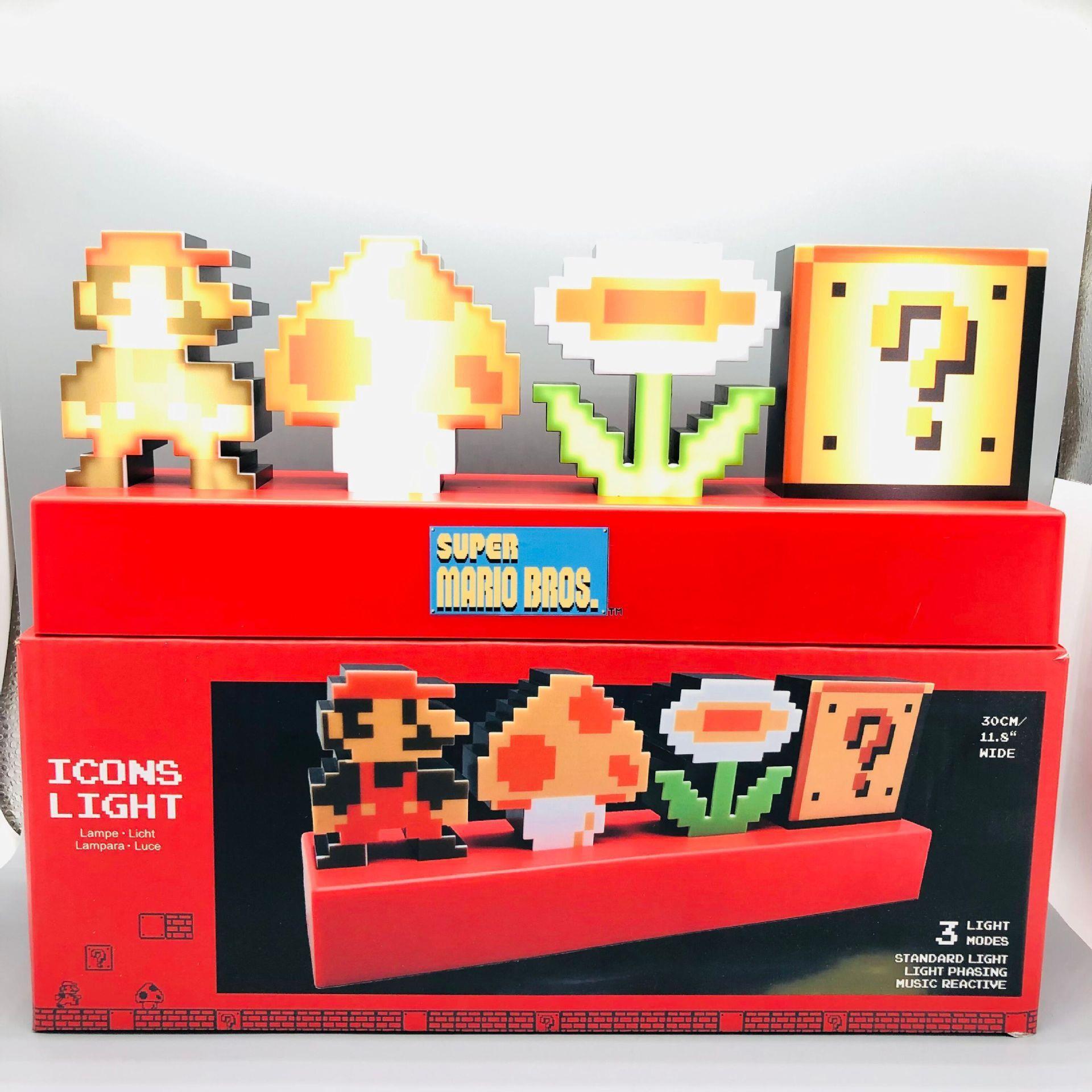 可爱创意夜灯像素声控 USB小夜灯音乐节奏变色台灯装饰电玩游戏灯