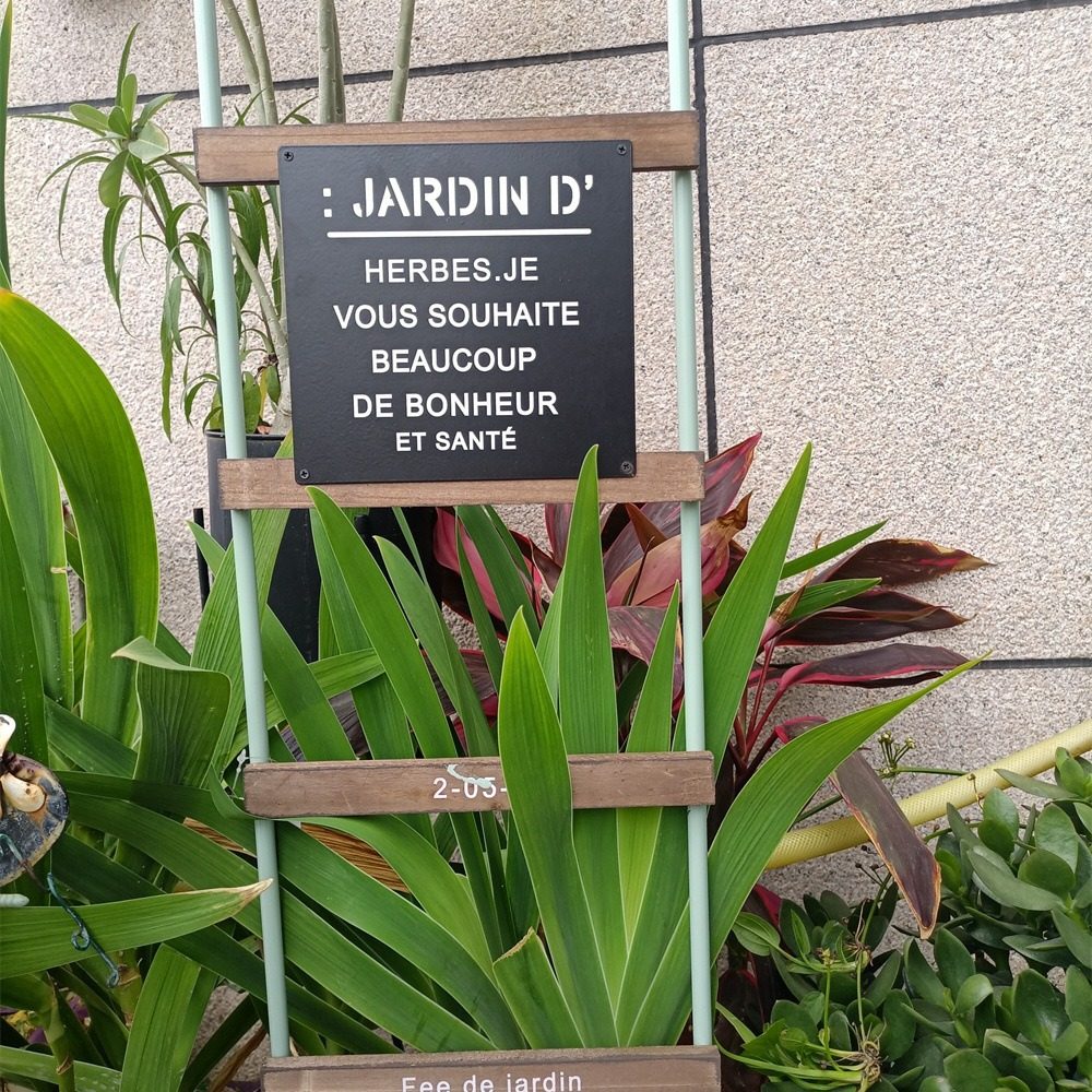 木质梯子花插花园庭院装饰花插民宿阳台架园艺杂货铁艺木板花架