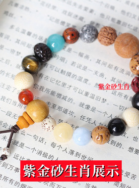 新品杭州18籽手串m文玩多宝菩提十八子佛珠手链朱砂生肖兔年本命